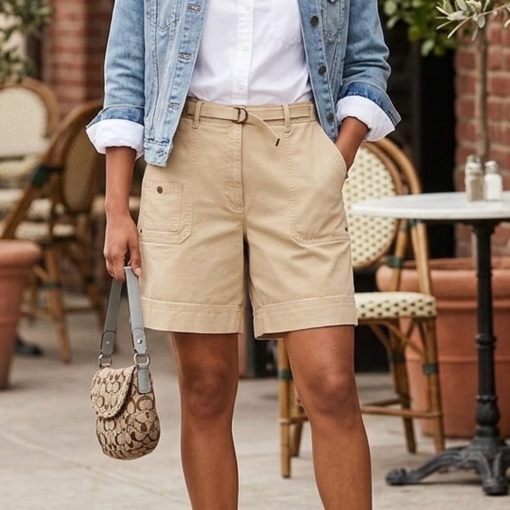 Lauren Ralph Lauren Belted Khaki Shorts Size 14
